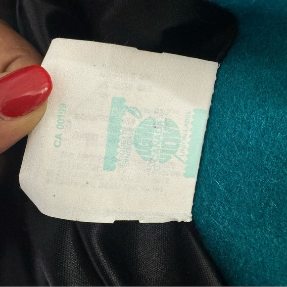 NICCOLINI GREEN WOOL TRENCH COAT VINTAGE EMERALD WINTER COAT 70s WOMAN SIZE 14 - Picture 14 of 17